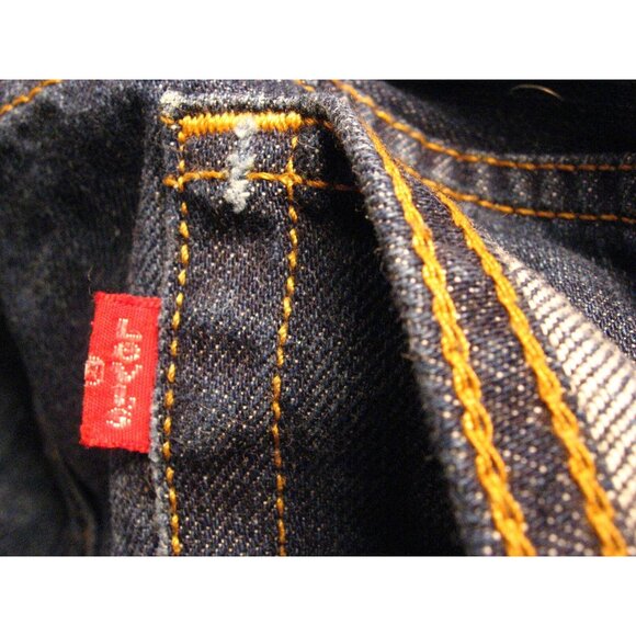 LEVIS 501 CUTOFF JEANS SHORTS Womans 34 MEASURED Blue Denim Daisy Duke Athletic - Picture 10 of 12